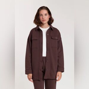 LAZYPANTS NWOT WOMEN’S TERRY FLEECE SHACKET/ terracotta